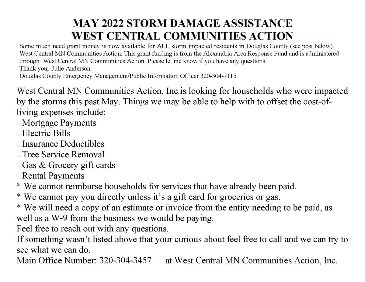 STORM DAMAGE ASSISTANCE